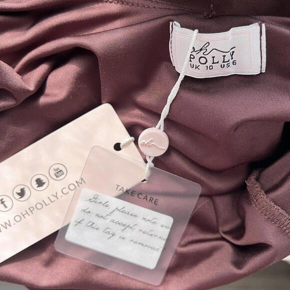 Oh Polly Ruched Brown Mini Dress – Size 6 (Fits Like 4) NWT - Picture 7 of 8